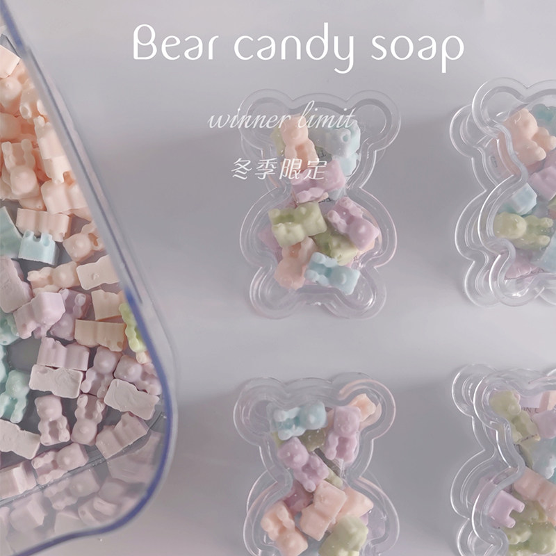 Ins cold handmade soap cute bear portable soap cleaning and moisturizing holiday gift with hand