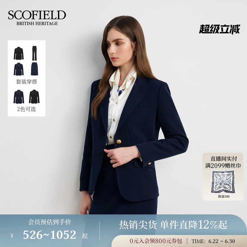 Scofield Women's Urban Smart Single-Button Blazer with Structured Shoulder Pads for Early Autumn