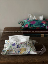 Hanging fabric tissue storage bag, car home creative coffee table, tissue box, paper bag, soft and fresh