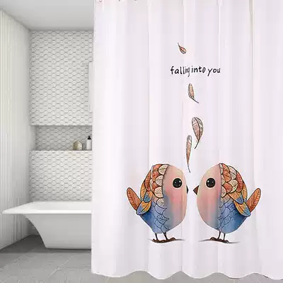 Bathroom Waterproof high-grade shower curtain set mildew-proof thickening powder room non-perforated curtain curtain partition Bath Curtain