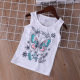 Girls' printed vest pure cotton jersey sweat-absorbent and breathable summer elastic cotton foreign trade tail goods