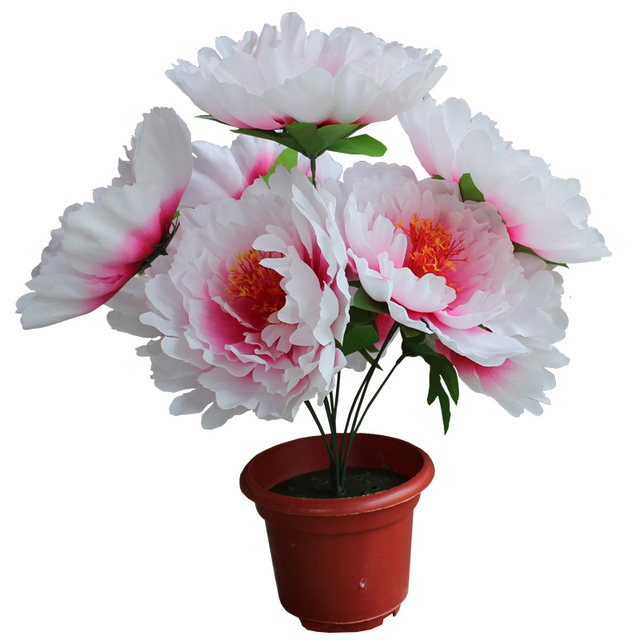 Simulated ດອກໄມ້ peony ຂະຫນາດໃຫຍ່ bouquet ແຜ່ນພູມສັນຖານຜ້າໄຫມດອກໄມ້ການຈັດວາງດອກໄມ້ 9 peonies grave sweeping ດອກໄມ້ Qingming ດອກໄມ້ cemetery ດອກໄມ້ປະດັບ