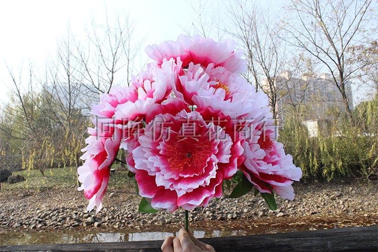 Hoa nhân tạo 7 bông hoa mẫu đơn Lễ hội hoa Ming Ming - Hoa nhân tạo / Cây / Trái cây hoa giả hạc