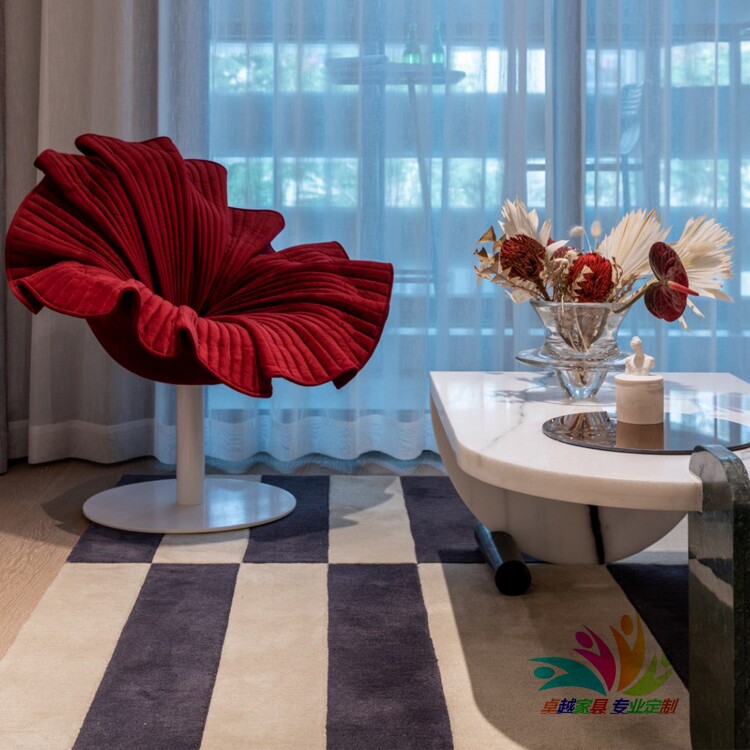 Designer fiberglass lotus chair petal flower special-shaped chair live ins net red chair villa swivel reclining chair