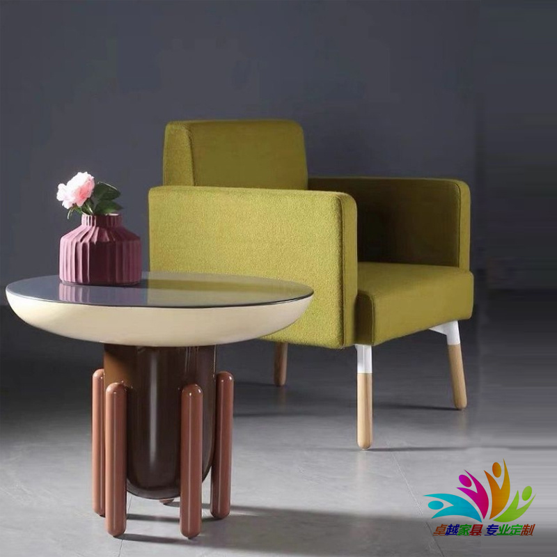 Spanish light luxury capsule tea few rocket shape side several living room tableNordic sample house display center reception color color round several