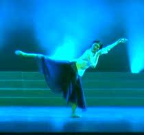 The cut shows contemporary dance performance The Lin emblem is custom-made in the same style as a performance in the same style as a solo dance