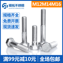 304 Stainless Steel Screw External Hexagon Screw Bolt Accessories Daquan Longed Screw M12M14M16