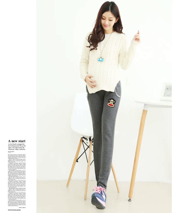 Bà bầu xà cạp cộng với nhung dày mùa đông mặc đồ thể thao cotton mùa thu chân mùa thu và quần nâng bụng mùa đông quần cho bà bầu 3 tháng đầu