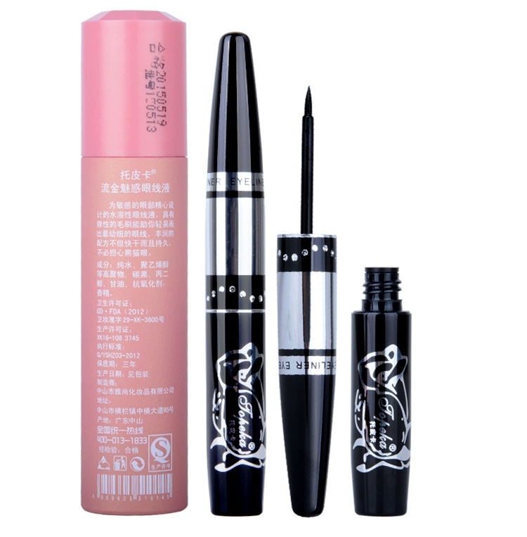 Authentic Topeka Flow Gold Charm Eyeliner 4.5g Đầu cứng / Đầu mềm dài Không thấm nước Không tẩy trang - Bút kẻ mắt kẻ mắt sáp