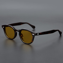 Wood Chuan Retro Hawksbill Turtle Color Chic Color Sunglasses Nearsightedness Glasses Frame Male Tide Large Face Full Black Frame Plank Oval Mirror Frame