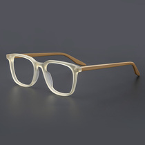 Japanese Designer Handmade Retro Art Women Box Eyes Frames Transparent Frosted Slab Nearsightedness Spectacle Frame Tide Men