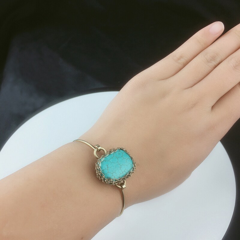 手饰/手串 素元原创首饰绿松石手镯女长方形手工编织个性文艺复古清新森手饰 OTHER