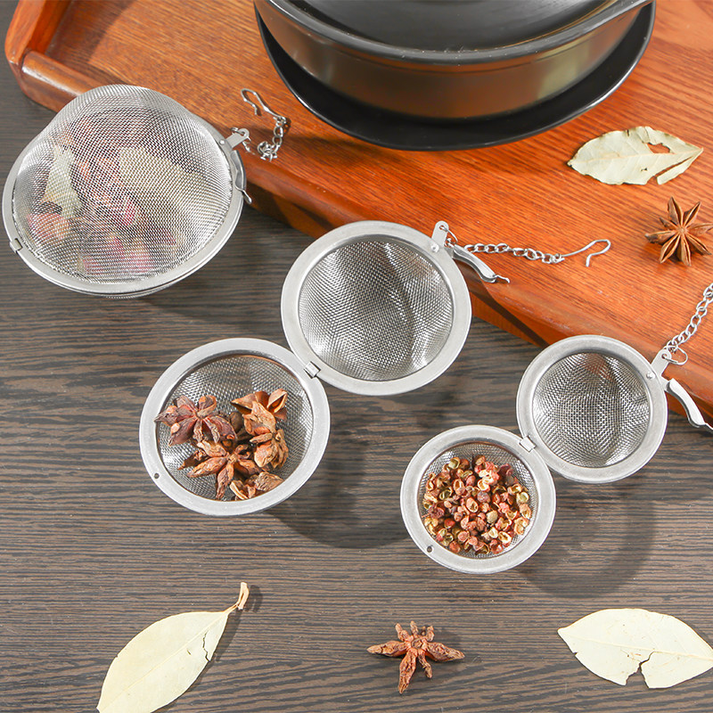 304 stainless steel seasoning ball tea household brine water filter Spice bag stew soup box Seasoning ball soup bag
