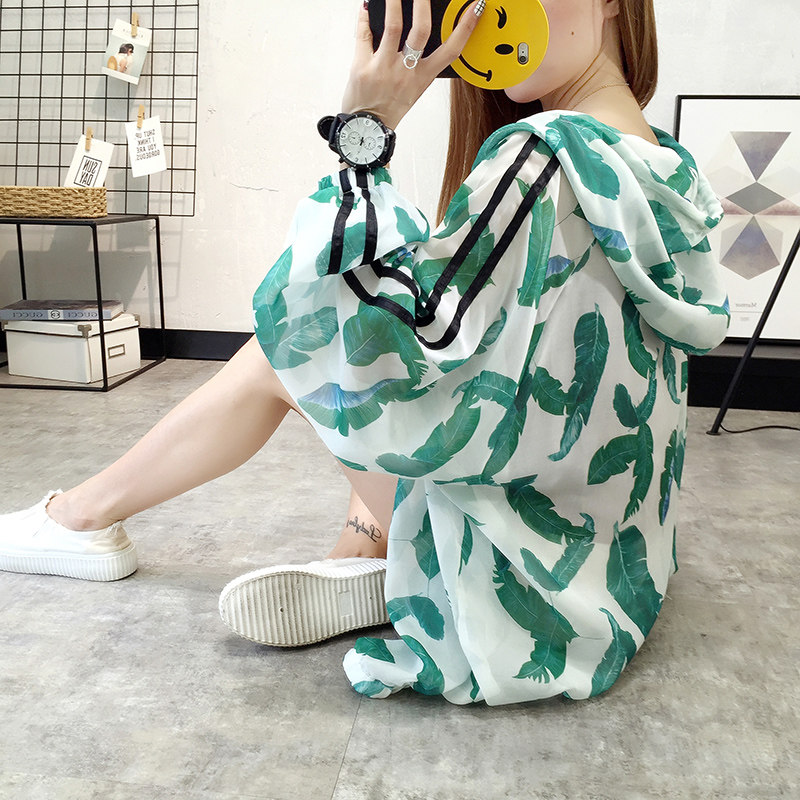 Sunscreen Woman 2020 Summer ultrathin Jacket Ice Silk Korean version bf sunscreen blouse Fancy Dress with Cap Loose