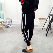 Sports Pants Womens Knitted Haren Pants 2019 New Autumn Korean Loose Student Leisure Joker Nine Carrot Pants
