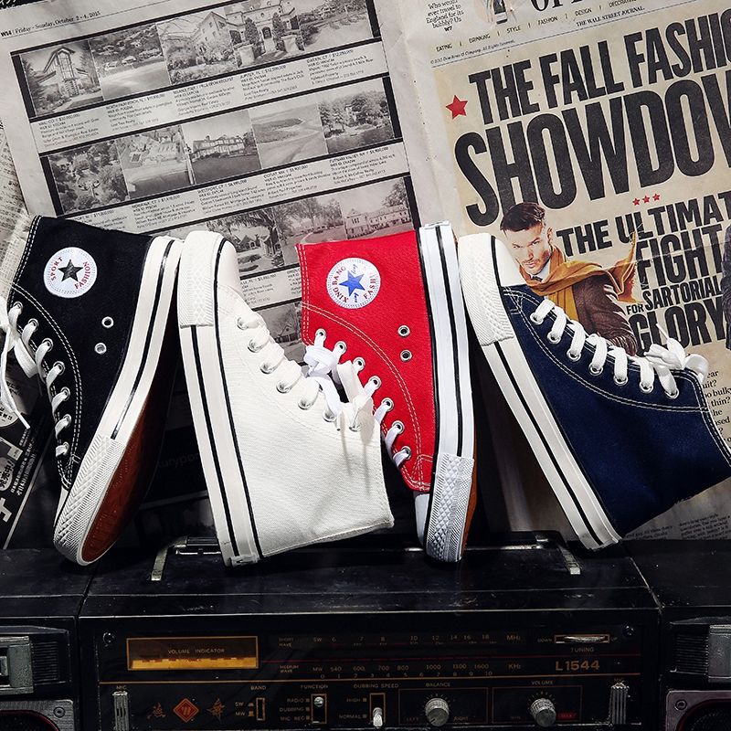 High-Top Canvas Shoes for Men, Korean Style Trendy Casual Shoes, Versatile Couple Canvas Shoes, High-Top Shoes, Men's Sneakers High-Top Canvas Shoes for Men, Korean Style Trendy Casual Shoes, Versatile Couple Canvas Shoes, High-Top Shoes, Men's Sneakers