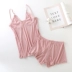 Phụ nữ mùa hè gợi cảm quần short sling đồ ngủ hai mảnh của phụ nữ mùa hè cotton mỏng phù hợp với quần áo gia đình vest nữ đáy - Áo vest Áo vest