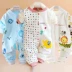 Babyiesies cotton mùa xuân và mùa thu nam nữ quần áo mùa hè quần áo mỏng romper quần áo sơ sinh 0-3-6 tháng body giả vest cộc tay bé trai Áo liền quần