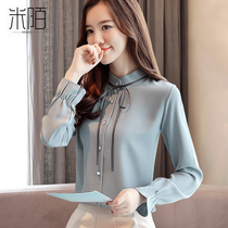 Spring high-end long sleeve snowspun shirt womens clothing autumn clothing 2022 new early autumn ocean blouses ladies slapped undershirt