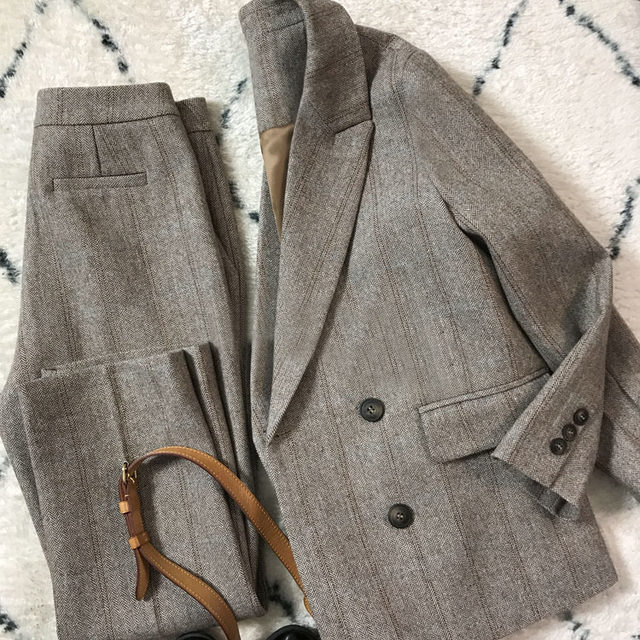 Bombshell! Customer supply 60 woolen retro herringbone pattern suit