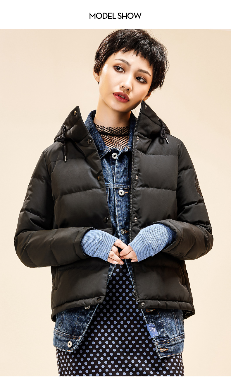 [关 same cùng một đoạn] Anta down jacket Women 2019 thời trang mới mũ trùm đầu thể thao cho nữ - Thể thao xuống áo khoác áo khoác lông vũ uniqlo
