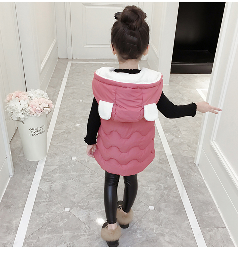 Áo vest nữ mùa thu đông 2018 phiên bản mới của Hàn Quốc cho bé xuống vest cotton trong phần dài bên ngoài mặc vest mùa đông dày áo gile cho bé gái 7 tuổi