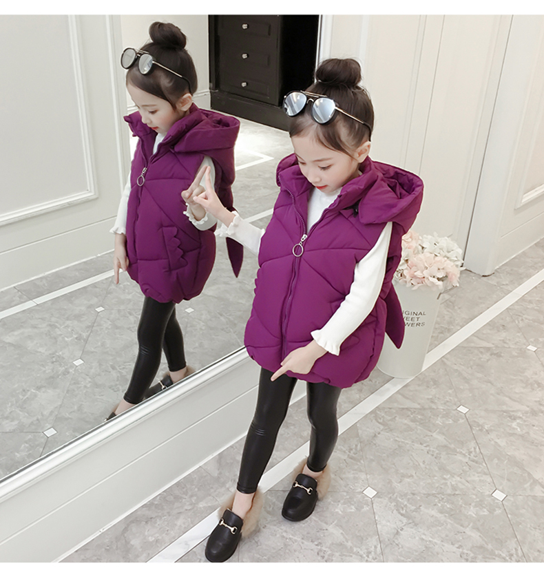 Áo vest bé gái mùa thu đông 2018 Trẻ em Hàn Quốc mới mặc vest mùa đông cho bé mặc ngoại cỡ áo gile bò cho bé