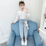 Осенний детский комплект, демисезонная спортивная рубашка, коллекция 2023, в корейском стиле, в западном стиле, популярно в интернете