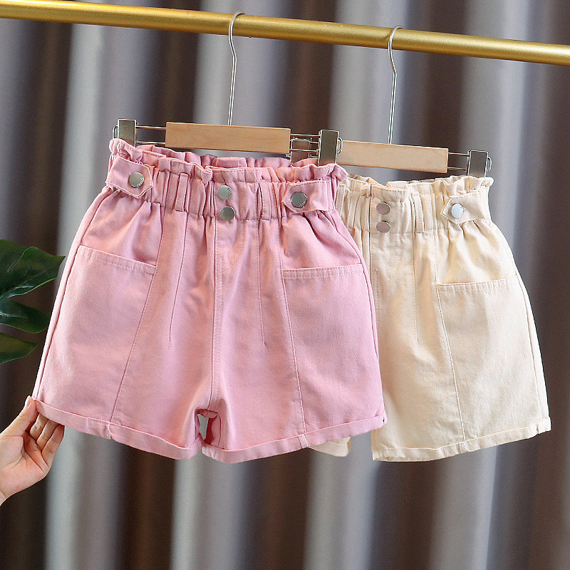 Girls' summer shorts 2022 new children's foreign style net red girls sports outerwear hot pants thin section cotton trousers