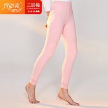 Nice and refreshing ladies 3 layers warm pants pure cotton thickened autumn clothes kneecap kneecap patches anti-cold autumn pants lining pants cotton pants