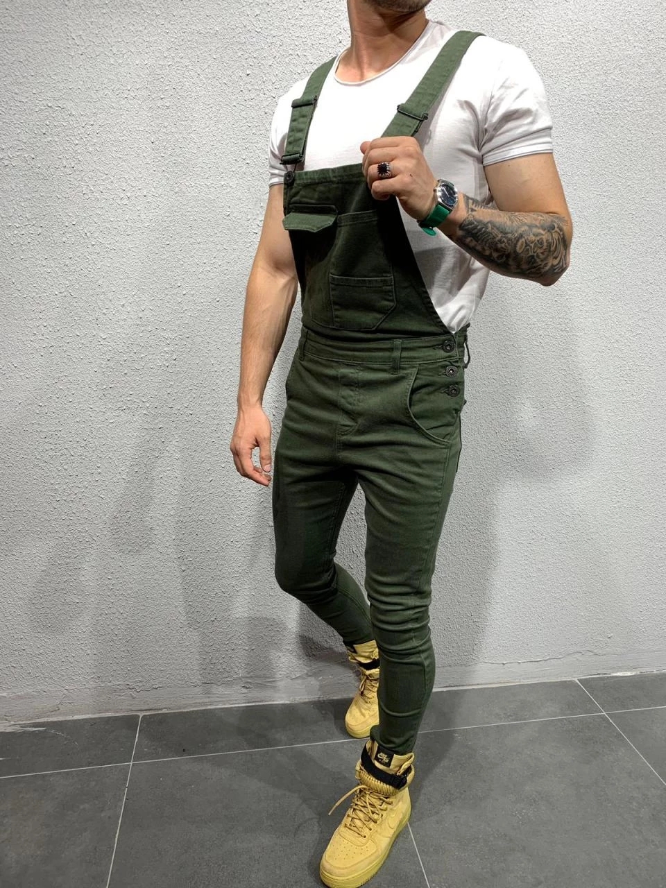 Foreign Trade Popular Workwear With Multiple Pockets, Overalls, Men's Casual Slim Fit Woven Jumpsuit, Wish Overalls, Men's_voghion.com