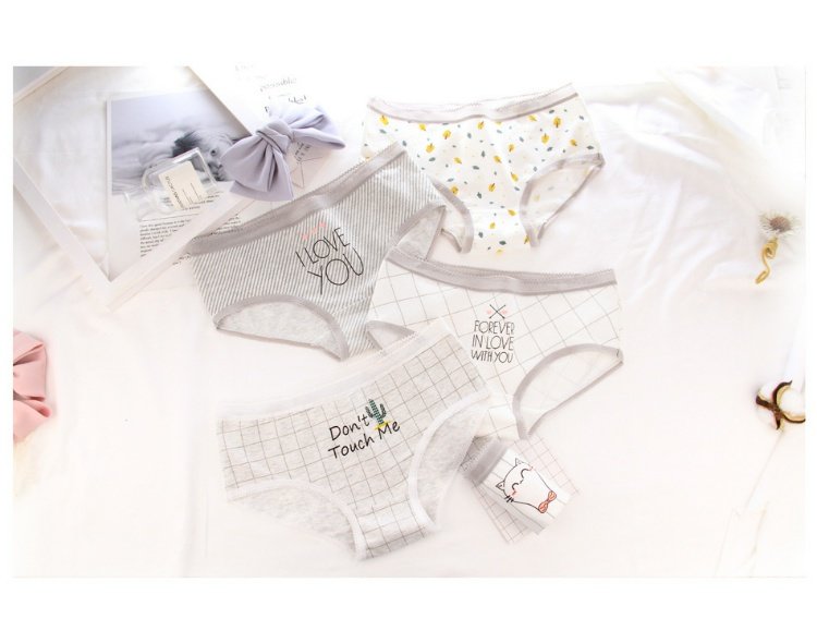 Quần lót nữ cotton waist eo giữa lady phim hoạt hình dễ thương mèo bông đáy quần cotton cô gái dễ thương quần sịp nam