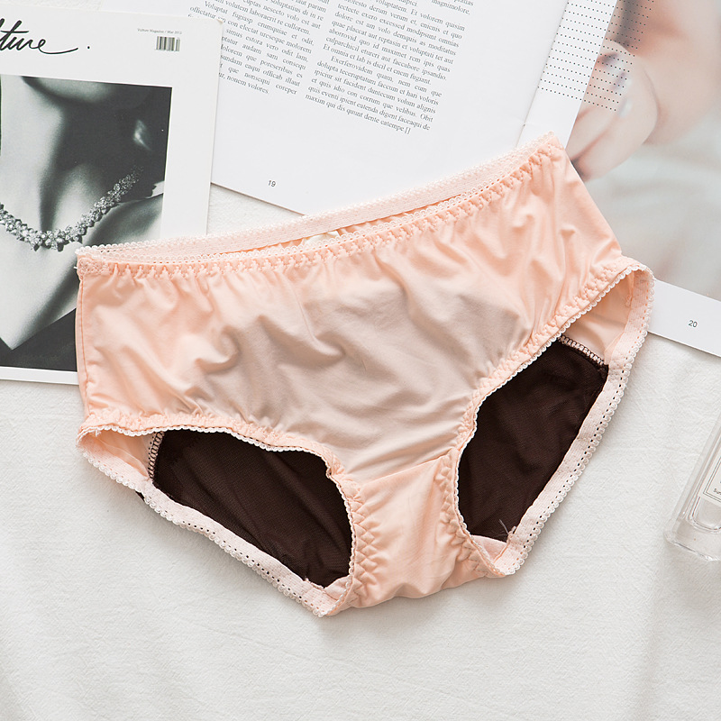 Nhật Bản lụa cô gái gợi cảm ren đồ lót phụ nữ khâu trong suốt thắt lưng cotton thấp dưới quần lót nữ quần lót thun lạnh