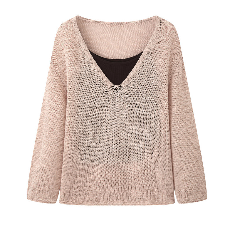 2026 Autumn New Versatile Lazy Style Hollow-Out Loose Two-Piece Sweater Knitwear Set for Women, Same Style as in the Mall 2026 Autumn New Versatile Lazy Style Hollow-Out Loose Two-Piece Sweater Knitwear Set for Women, Same Style as in the Mall