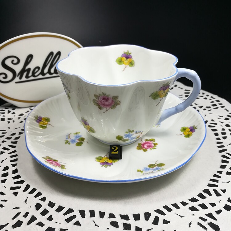 Spot UK Shelley Antique Bone Porcelain Dainty Cup type Don't forget I teacup coffee cup Two sets