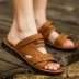 Dép nam phiên bản Hàn Quốc của giày thường sử dụng dép da đôi nam Giày đi biển trượt ngón chân mùa hè dép nam giày quai hậu nam Sandal