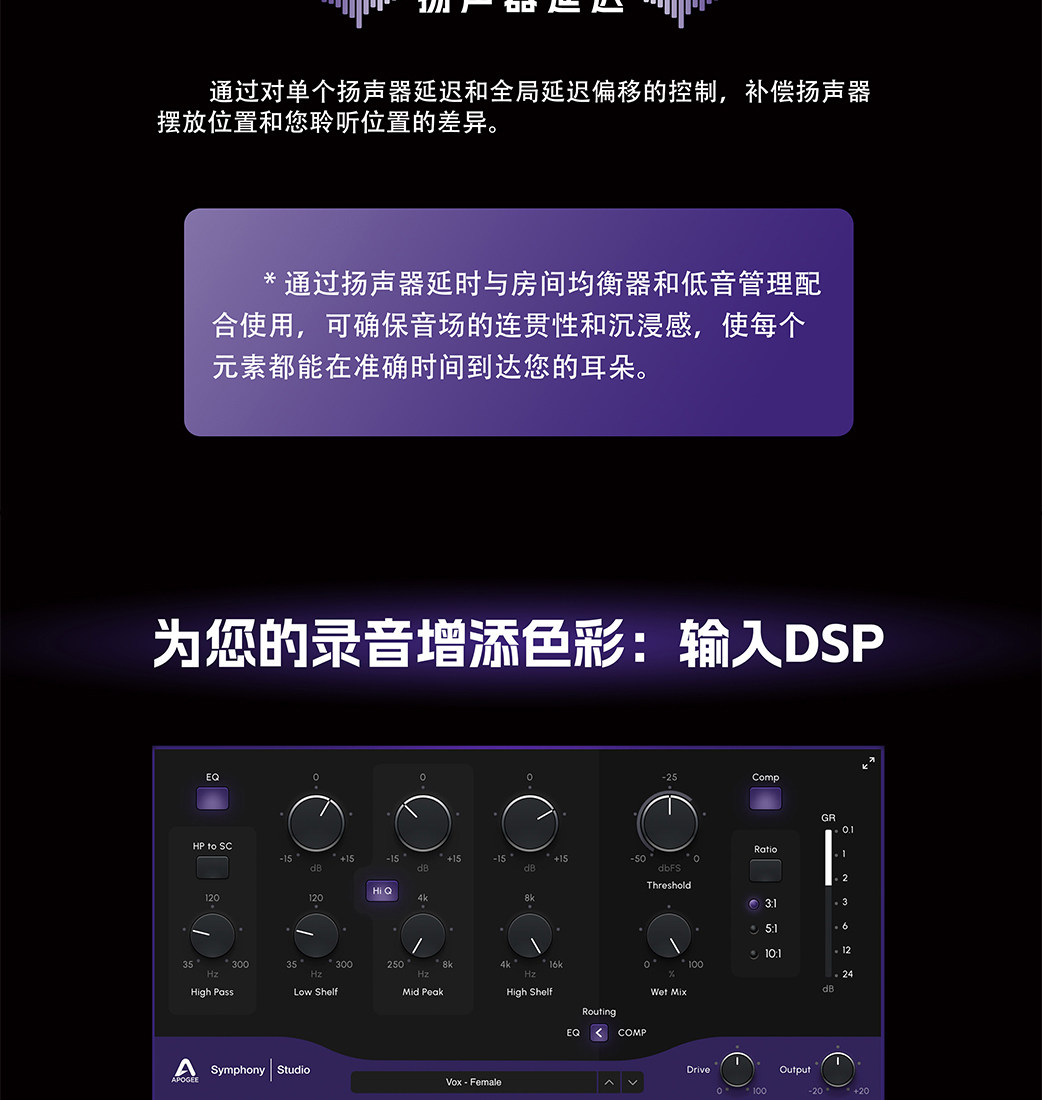 Apogee Symphony Studio 8x8 雷电声卡专业音频接口