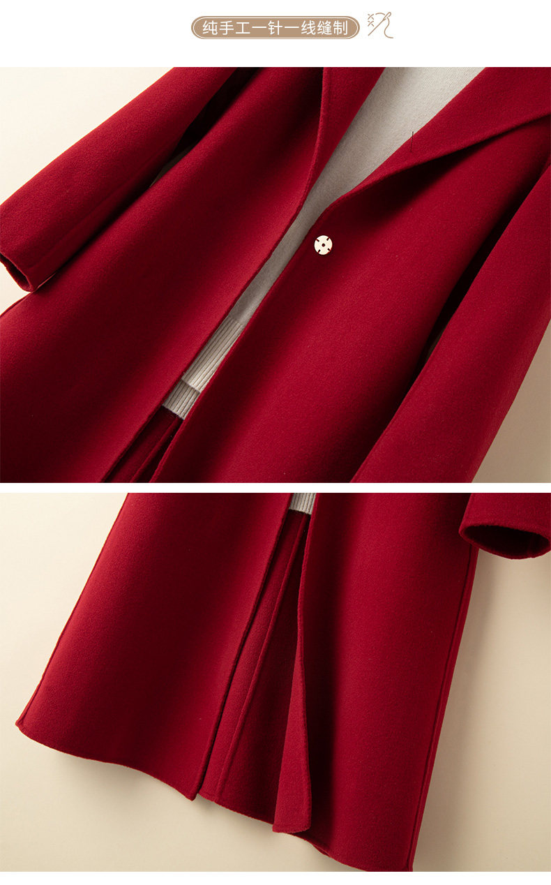 Элитное шерстяное желтовато-коричневое шерстяное пальто, двусторонная кашемировая куртка, свободный крой для возраста 