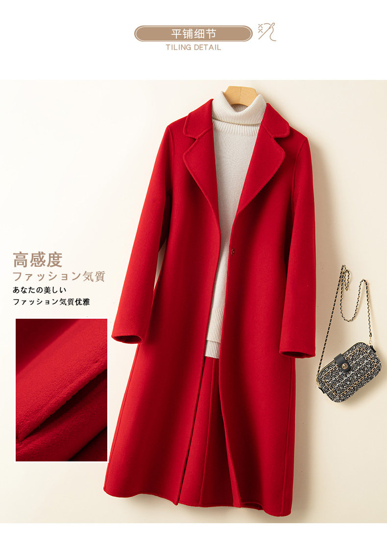 Элитное шерстяное желтовато-коричневое шерстяное пальто, двусторонная кашемировая куртка, свободный крой для возраста 