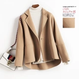 Короткое двусторонное шерстяное демисезонное шерстяное пальто, кашемировая куртка, оверсайз, в корейском стиле, подходит для подростков