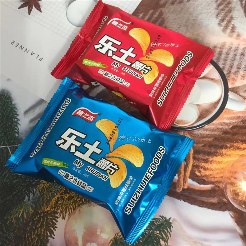 Scion Jeroy Potato Chips 18g * 30 packs Barbecue Beef Taste nostalgic childhood Zero Snack Puffed Casual Foods