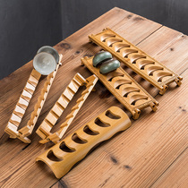 Tea cup holder bamboo cup holder accessories kung fu tea set tea ceremony zero with solid wood storage drain cup holder creative tea cup holder