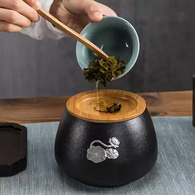Black pottery Jianshui ceramic tea residue cylinder Coarse pottery tea residue bucket Mini tea residue bucket Tea ceremony dry brewing Kung Fu tea accessories Tea