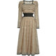 2024 ພາກຮຽນ spring ໃຫມ່ຝຣັ່ງ Retro Mesh Polka Dot Skirt ຍາວ Waist Swing Dress Square Neck Design Skirt