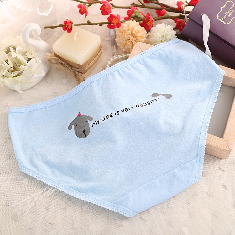 Quần lót dễ thương Hộp quà tặng 5 gói Cotton Cartoon Đồ lót nữ Sinh viên Quần tuần quần lót su nam
