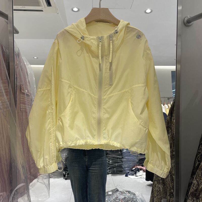 European Station 2026 Summer New Fashion Hooded Long and Short Zipper Design Thin Sun Protection Women's Jacket Top
