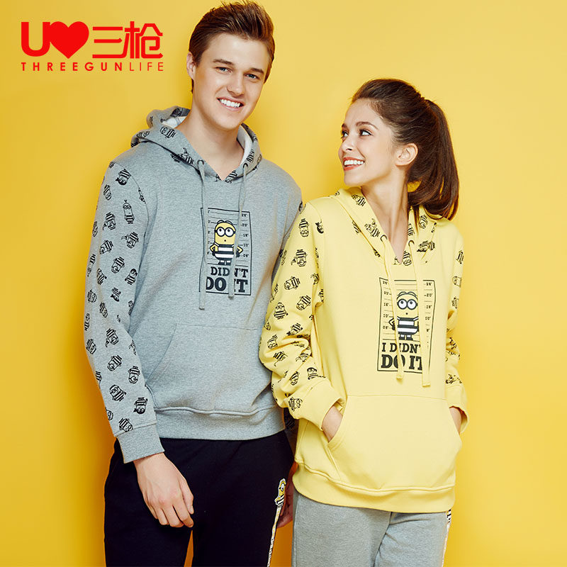 三枪 ElsMorr 秋冬加厚 情侣款 毛圈拉绒连帽卫衣 天猫优惠券折后￥49包邮（￥89-40）基础款纯棉卫衣39元