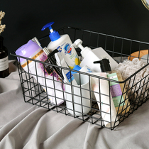 Yingmu ins Wrought iron desktop snack storage basket Nordic cosmetics mask storage basket Sundries finishing storage basket