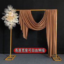 2021 new wedding props background frame telescopic pole stage wrought iron arch outdoor wedding arrangement decorative flower frame