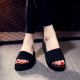 New style slippers women's summer one-word slippers women's thick-soled wedge heel fashion outerwear Korean version non-slip seaside vacation beach shoes